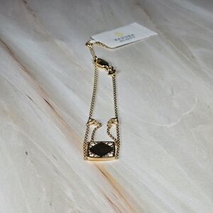 NWT Kendra Scott Ashby 18k Gold Vermeil Chain Bracelet in White Topaz